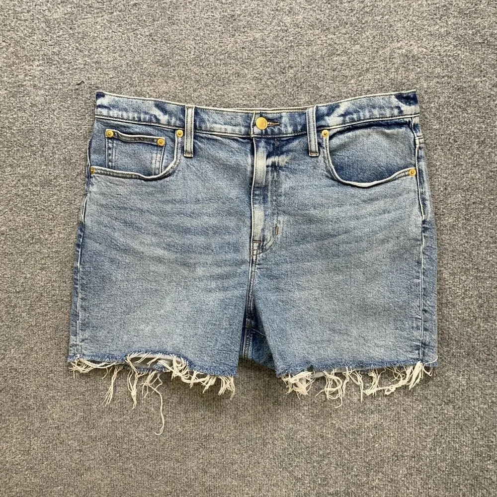 J Crew Shorts Women 30 Denim Elliot Wash High Rise Distressed Micro Cutoff